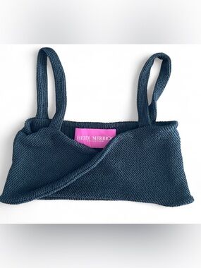 Heidi Merrick Collection-Pyla Black Textured Twist Swim Top